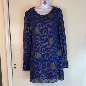 Dallin Chase Cobalt Blue and Pewter sparkle Women's Dress size medium